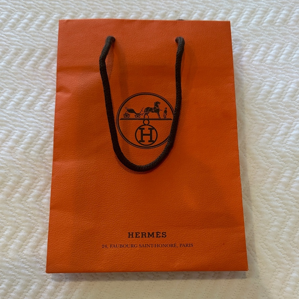 Hermes Orange Paper Shopping Bag